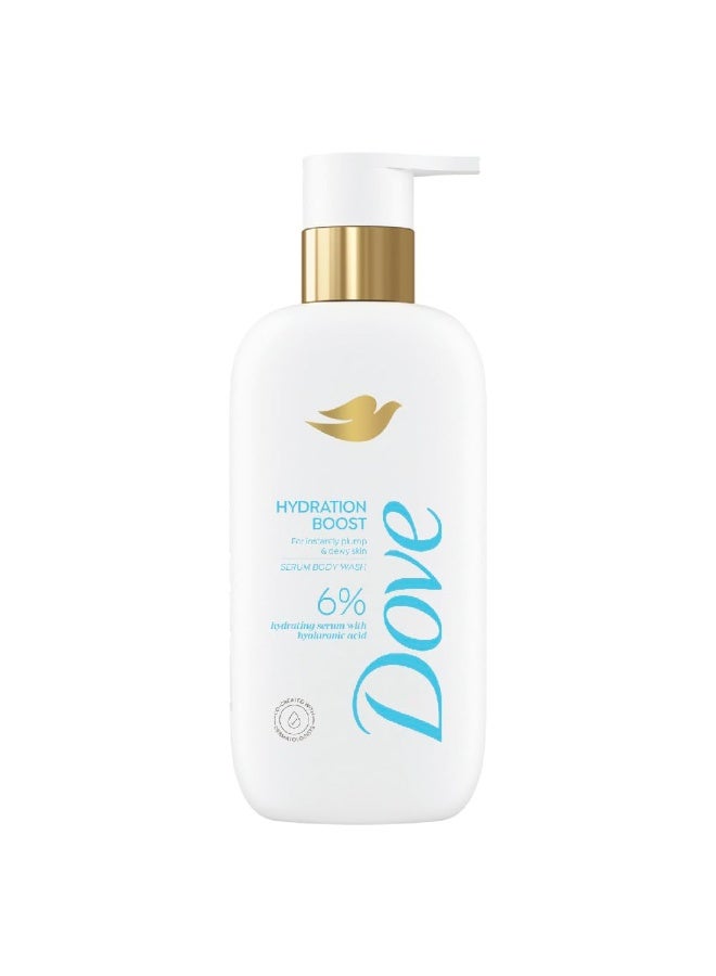 Dove Hydration Boost Serum Body Wash | 6% Hydrating Serum with Hyaluronic Acid | For instantly plump & dewy skin | Paraben & SLS free | 300 ml - Image 1